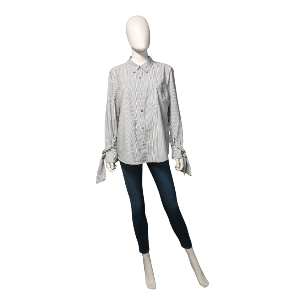 MICHAEL Michael Kors Striped Long Shirt with Tied Cuff